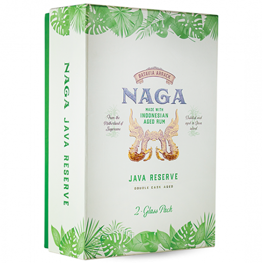 Coffret Rhum Naga Réserve Indonésie 40° 70cl + 2 verres de dégustation