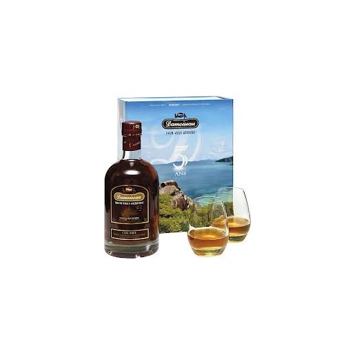 Coffret Rhum Damoiseau 5 ans 70cl + 2 verres