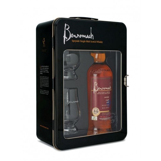 Coffret Métal Benromach 10ans + 2 verres