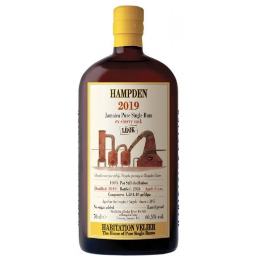 Rhum HAMPDEN 2019 LROK Jamaica Pure Single Rum ex-sherry cask 60.5% 70cl