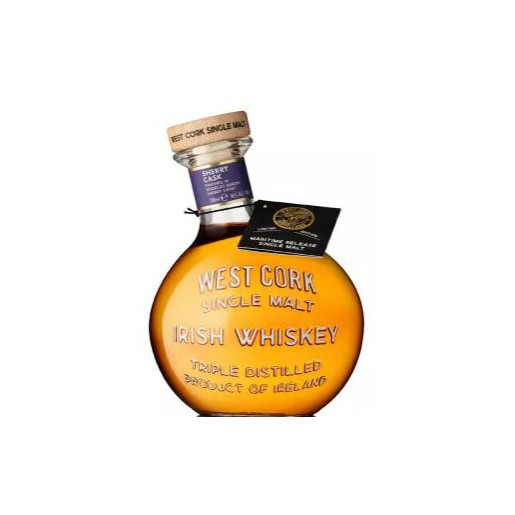 West Cork Single Malt Triple distilled Sherry cask Irish Whiskey 70cl 46%vol.